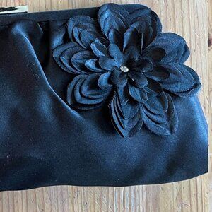 Laila Rowe Black Flowered Clutch